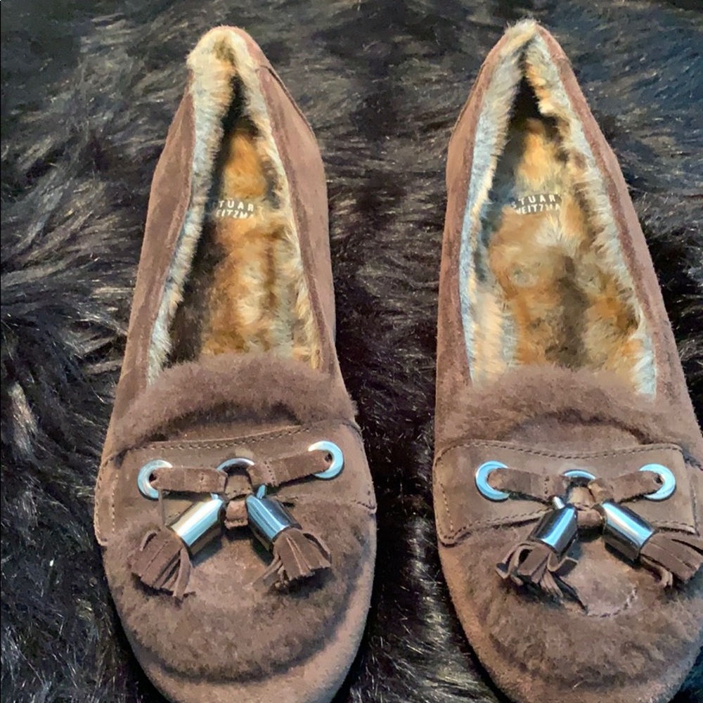 NWOB Stuart Weitzman Brown Suede Loafers Size 7